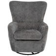 SESSEL in Chenille Anthrazit  - Anthrazit/Schwarz, Design, Textil/Metall (80/100/85cm) - Carryhome