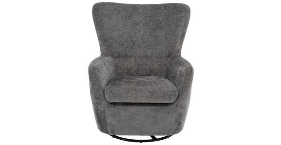 SESSEL in Chenille Anthrazit - Anthrazit/Schwarz, Design, Textil/Metall (80/100/85cm) - Carryhome