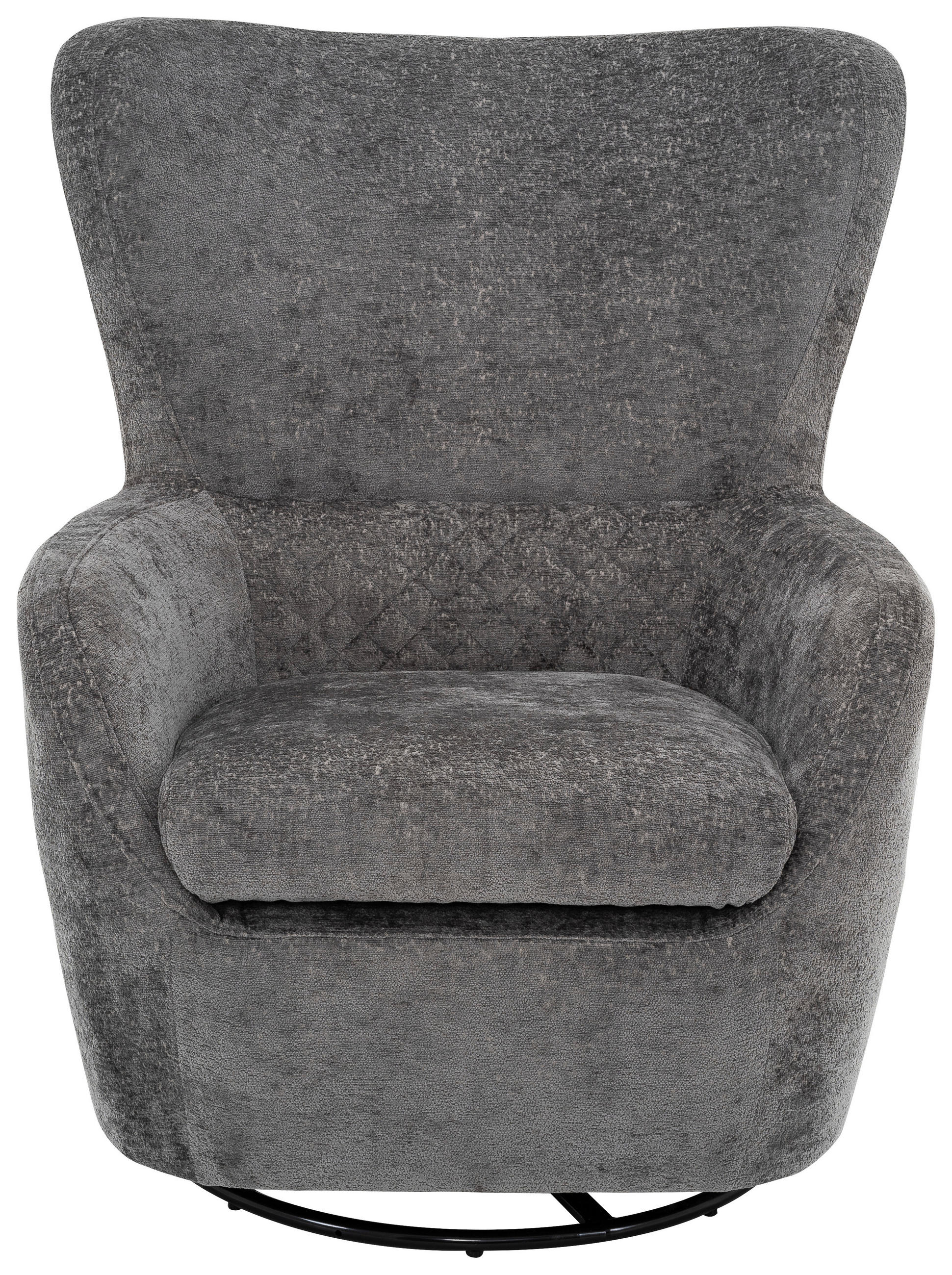 SESSEL in Chenille Anthrazit  - Anthrazit/Schwarz, Design, Textil/Metall (80/100/85cm) - Carryhome
