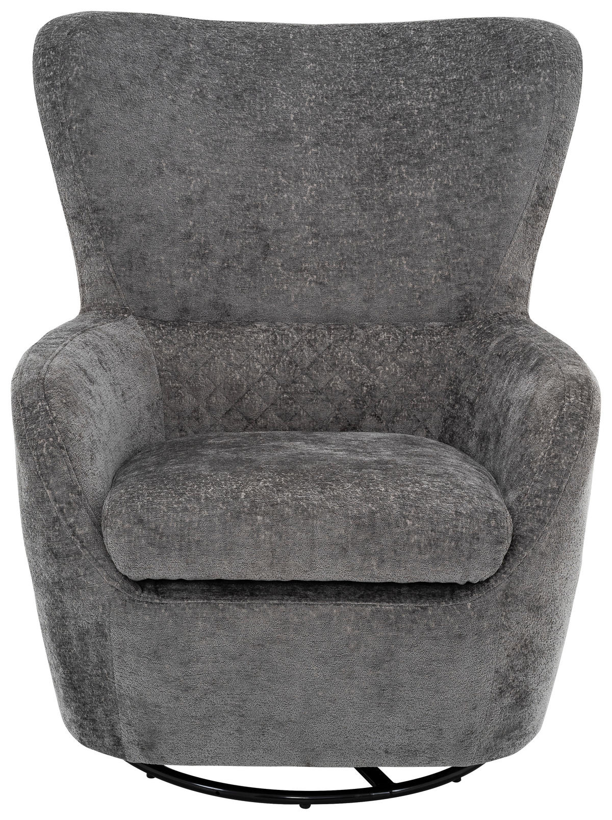 SESSEL in Chenille Anthrazit  - Anthrazit/Schwarz, Design, Textil/Metall (80/100/85cm) - Carryhome