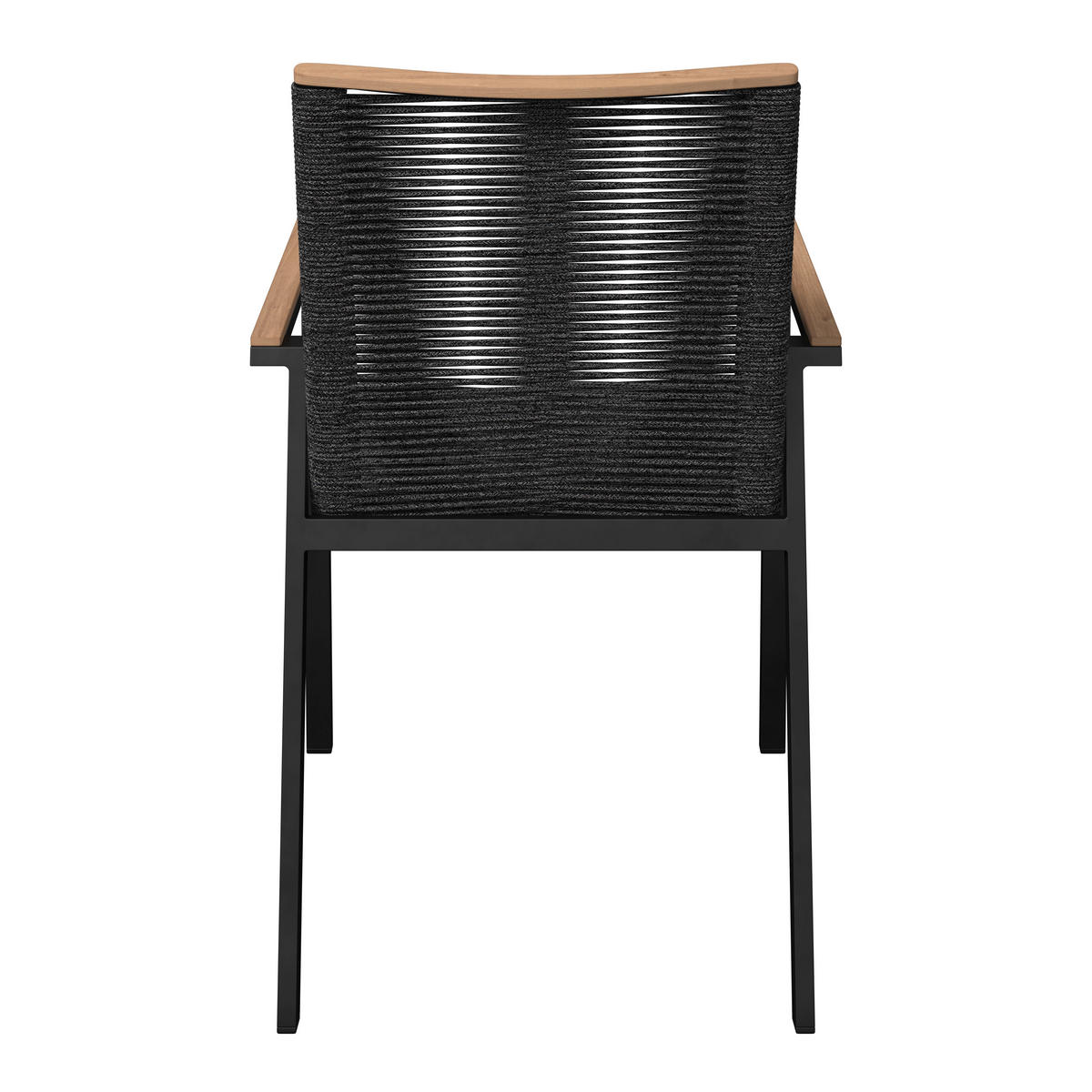 STAPELSESSEL Teakholz Aluminium Anthrazit, Schwarz, Teakfarben  - Anthrazit/Schwarz, Design, Holz/Textil (56/90/66cm) - Amatio