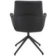 ARMLEHNSTUHL  Wippfunktion, Sitzfläche 360° drehbar, automatische Rückholfunktion  Echtleder  - Schwarz, Design, Leder/Metall (65/92/67,5cm) - Novel