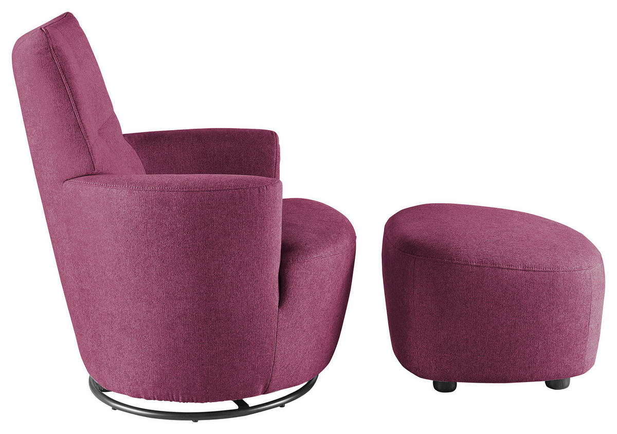 SESSEL Webstoff Violett    - Violett/Schwarz, Design, Textil/Metall (80/96/88cm) - SetOne by Musterring