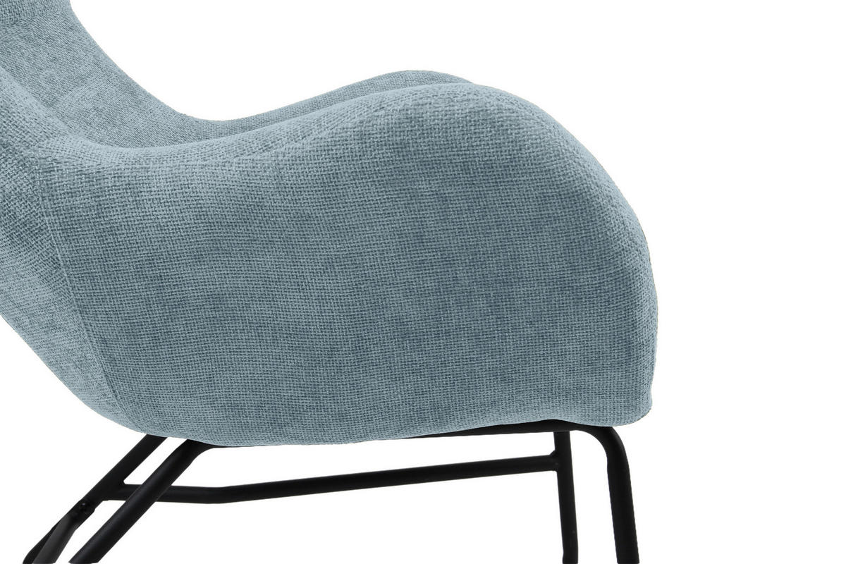 SESSEL in Bouclé Hellblau  - Schwarz/Hellblau, MODERN, Textil/Metall (77/106.5/84cm) - Livetastic