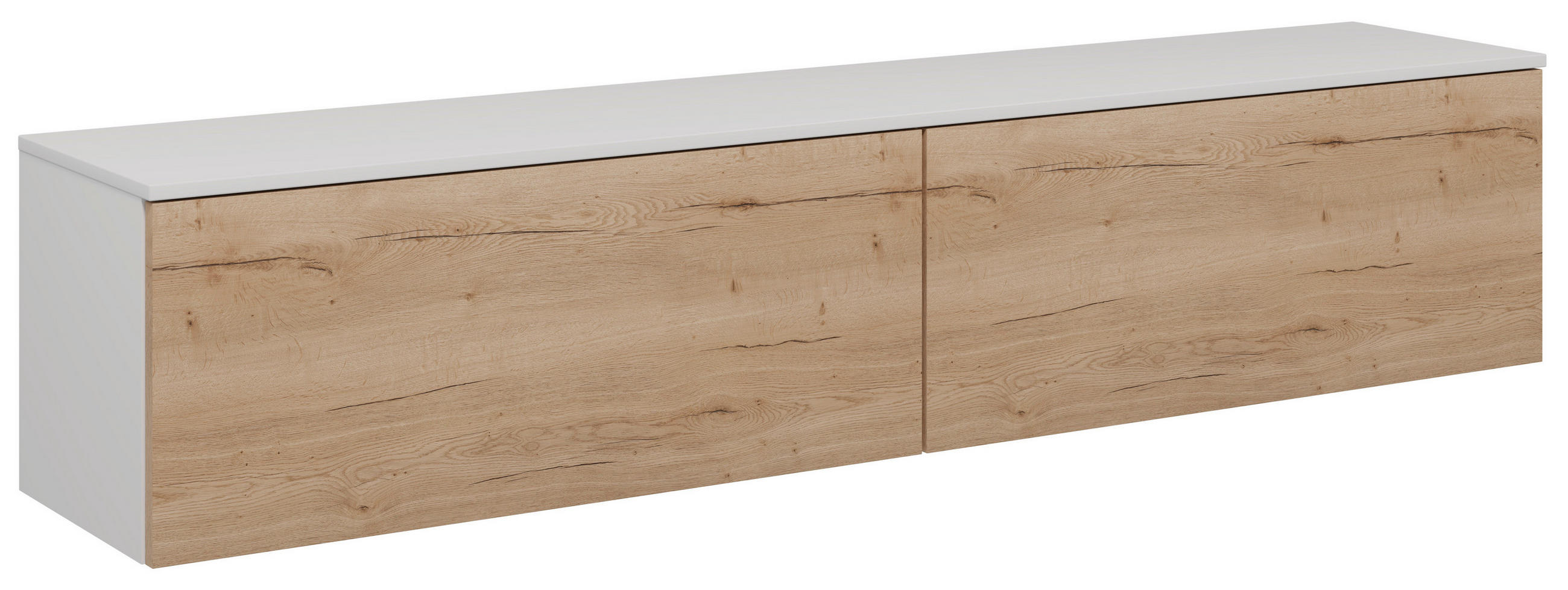 LOWBOARD  180,3/37,6/37,4 cm  individuell planbar, hängend, in verschiedenen Größen erhältlich, in verschiedenen Holzdekoren erhältlich  - Eichefarben/Weiß, Design, Holzwerkstoff (180,3/37,6/37,4cm) - Celina Home