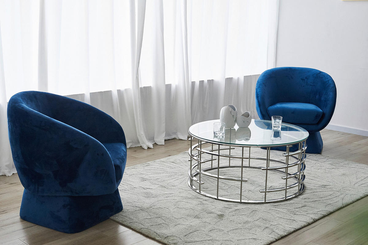 COUCHTISCH in Metall, Glas 90/90/42 cm  - Silberfarben, Design, Glas/Metall (90/90/42cm) - Livetastic