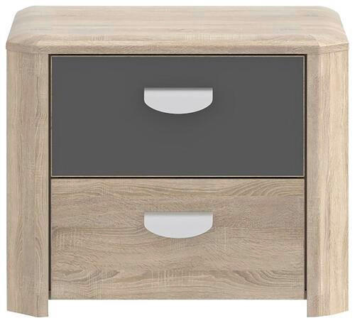NACHTKÄSTCHEN in Anthrazit, Sonoma Eiche - Eichefarben/Anthrazit, Design, Holzwerkstoff (54/44/41cm) - Carryhome