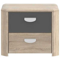 NACHTSCHRANK 54/44/41 cm  - Eichefarben/Anthrazit, Basics, Holzwerkstoff (54/44/41cm) - Carryhome