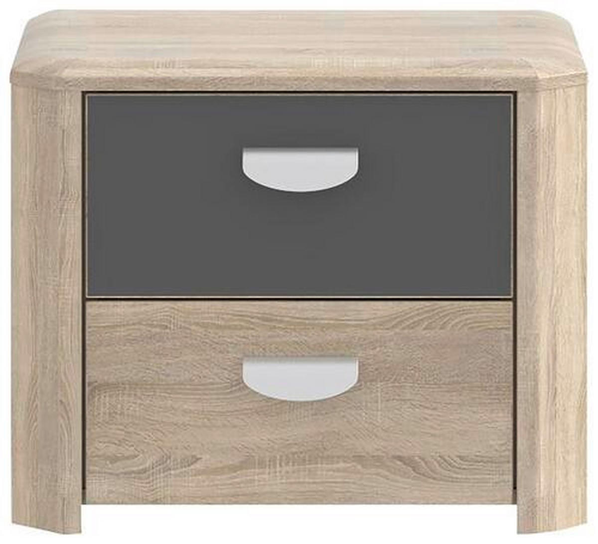 NACHTSCHRANK 54/44/41 cm  - Eichefarben/Anthrazit, Basics, Holzwerkstoff (54/44/41cm) - Carryhome
