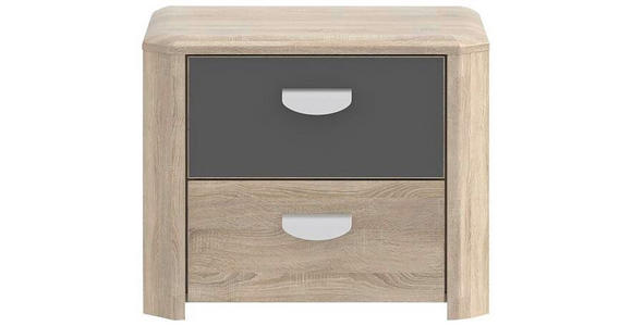 NACHTSCHRANK  - Eichefarben/Anthrazit, Basics, Holzwerkstoff (54ml) - Carryhome