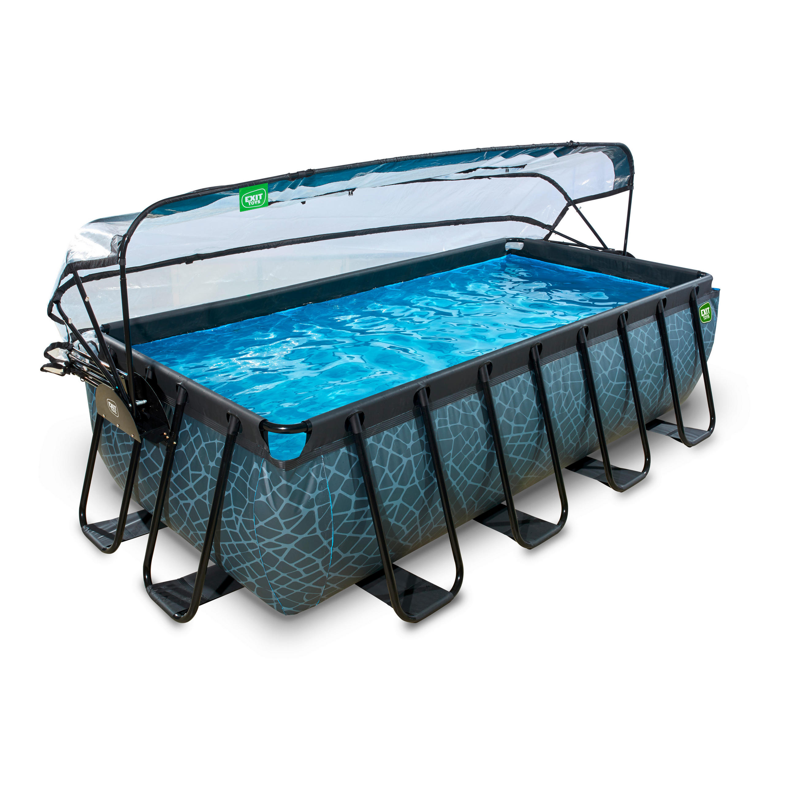 POOL-SET 450/250/181 cm  - Grau, KONVENTIONELL, Kunststoff (450/250/181cm) - EXIT Toys