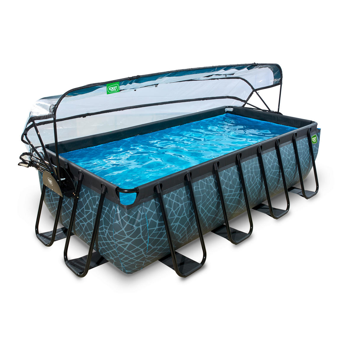 POOL-SET 400/200/100 cm  - Grau, KONVENTIONELL, Kunststoff (400/200/100cm) - EXIT Toys