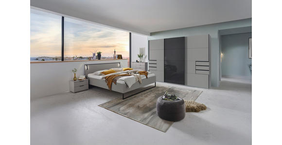 SCHWEBETÜRENSCHRANK 270/208/64 cm 3-türig Graphitfarben, Schwarz, Sahara  - Schwarz/Graphitfarben, Design, Glas/Holzwerkstoff (270/208/64cm) - Carryhome