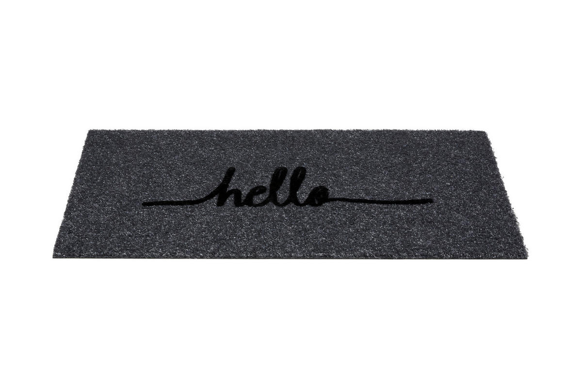 FUßMATTE 45/75 cm Power Flock  - Grau, Trend, Kunststoff/Textil (45/75cm)