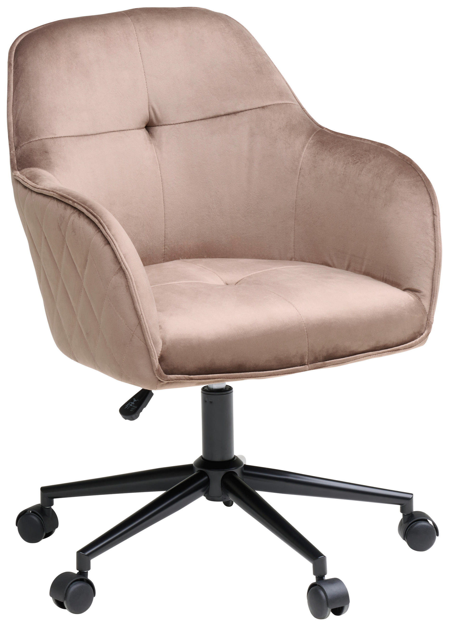 DREHSTUHL  in Samt Braun, Schwarz  - Schwarz/Braun, MODERN, Kunststoff/Textil (58/82/90/62cm) - MID.YOU