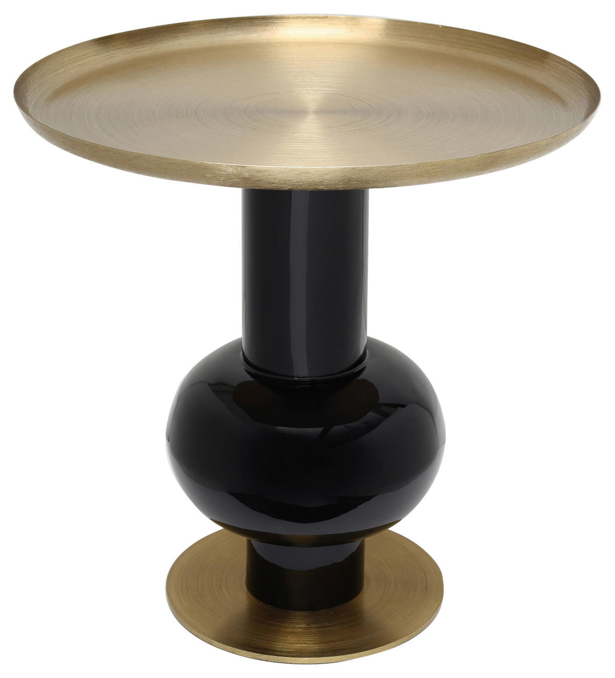 BEISTELLTISCH Schwarz, Goldfarben rund  - Schwarz Hochglanz/Goldfarben, Design, Metall (50/50cm) - Kayoom