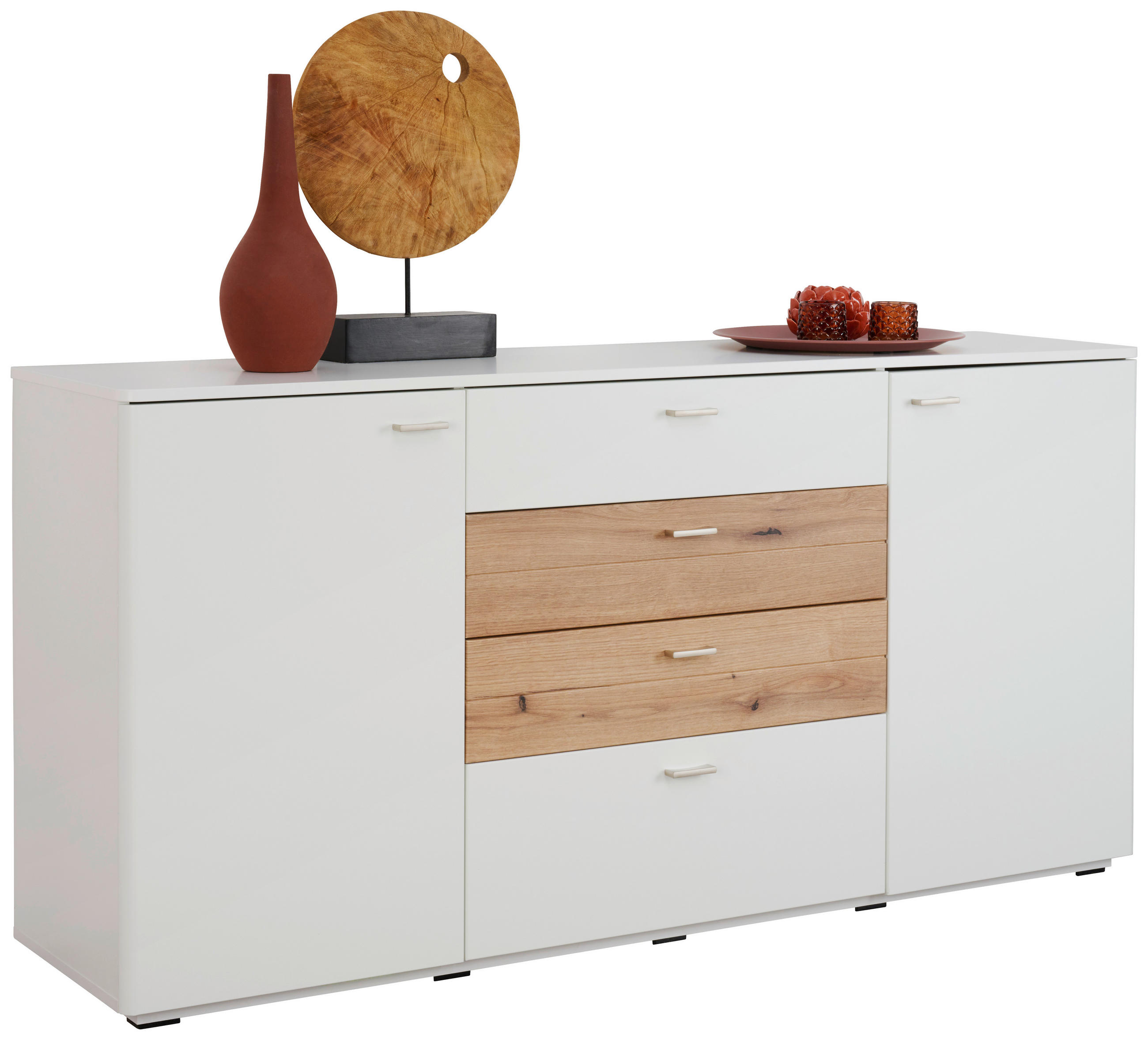 Stylife Sideboard Weiß, Eiche 172x83x43 cm