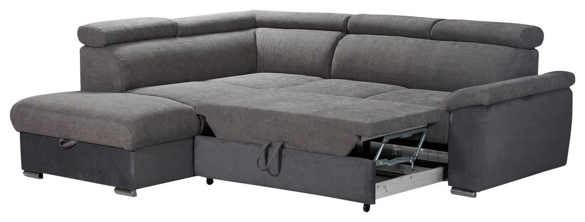 SJEDEĆA GARNITURA drvo, tekstil  siva   - siva, Moderno, drvo/tekstil (205/242cm) - Hom`in