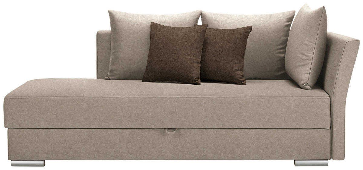HEVERŐ textil bézs  - bézs/krómszínű, Design, műanyag/textil (220/93/100cm) - Xora