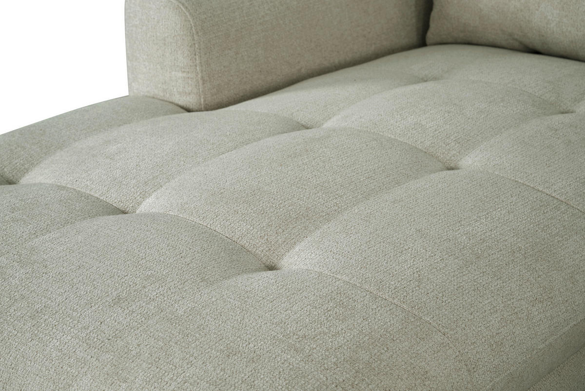 WOHNLANDSCHAFT Naturfarben Chenille  - Schwarz/Naturfarben, KONVENTIONELL, Textil/Metall (160/340/188cm) - Xora