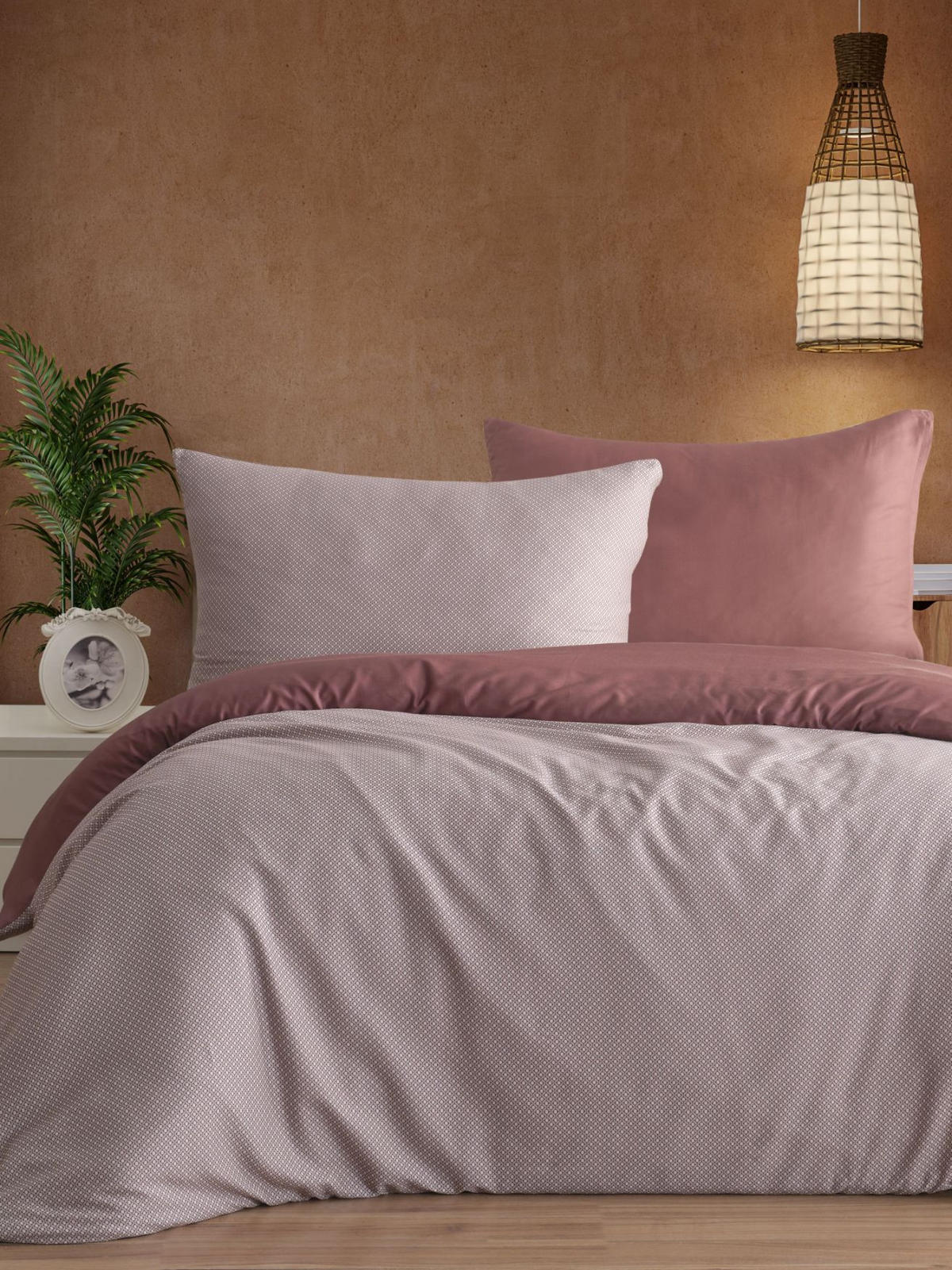 BETTWÄSCHESET Satin 160/210 cm  65 cm/100 cm  - Mauve, Basics, Textil (160/210cm) - Ambiente