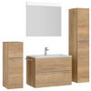 BADEZIMMER 5-teilig  in 141 cm  - Edelstahlfarben/Eichefarben, MODERN, Holzwerkstoff/Stein (141cm) - Nobilia