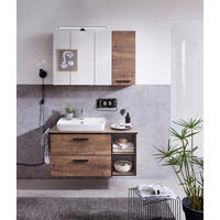 WASCHTISCHKOMBI  - Eichefarben/Schwarz, Design, Keramik/Holzwerkstoff (103/61,6/44,5cm) - Xora