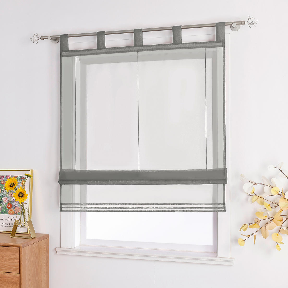 RAFFROLLO  transparent  140/155 cm    - Hellgrau, Basics, Textil (140/155cm) - Joyswahl