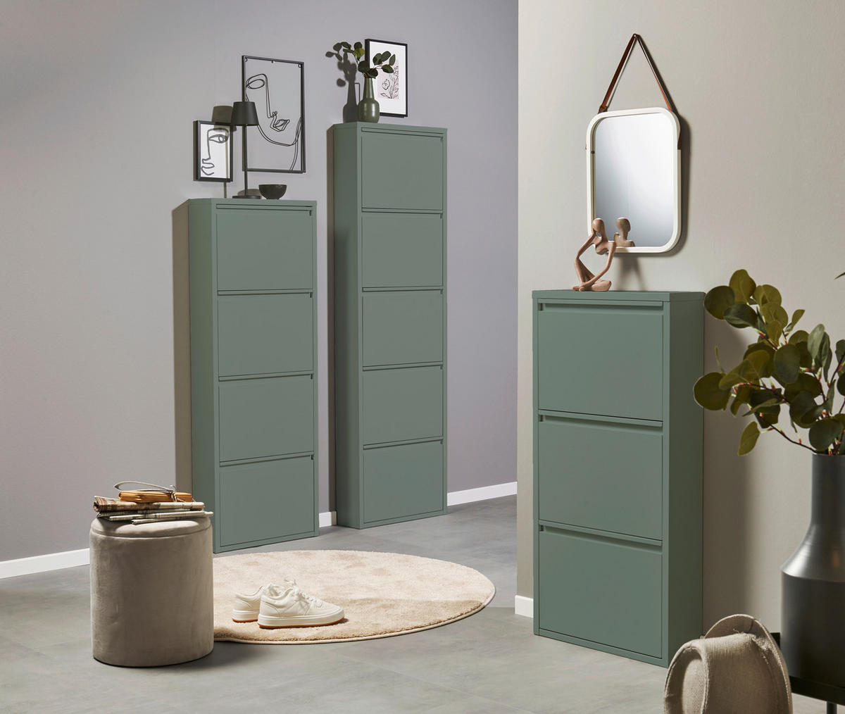 SCHUHKIPPER  in 51/170/16 cm  - Salbeigrün, MODERN, Metall (51/170/16cm) - Boxxx