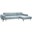 ECKSOFA in Chenille Pastellblau  311/167 cm  - Pastellblau/Schwarz, Design, Textil/Metall (311/167cm) - Xora
