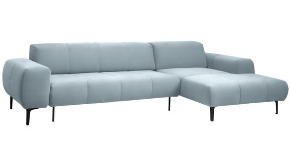 ECKSOFA in Chenille Pastellblau 311/167 cm - Pastellblau/Schwarz, Design, Textil/Metall (311/167cm) - Xora