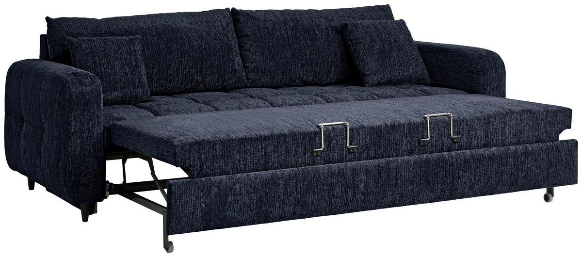 SCHLAFSOFA in Textil Dunkelblau  - Schwarz/Dunkelblau, Design, Holz/Textil (236/88/101cm) - Stylife