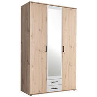 SKRIŇA S OTOČNÝMI DVERAMI, biela, dub artisan, 119,6/196,3/53,5 cm - biela/antracitová, Konventionell, kompozitné drevo/plast (119,6/196,3/53,5cm) - Carryhome
