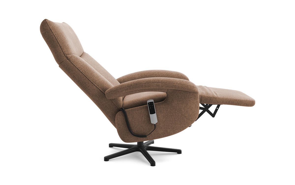 SESSEL in Flachgewebe Hellbraun  - Hellbraun/Schwarz, Konventionell, Textil/Metall (74/112/82cm) - Sit & More
