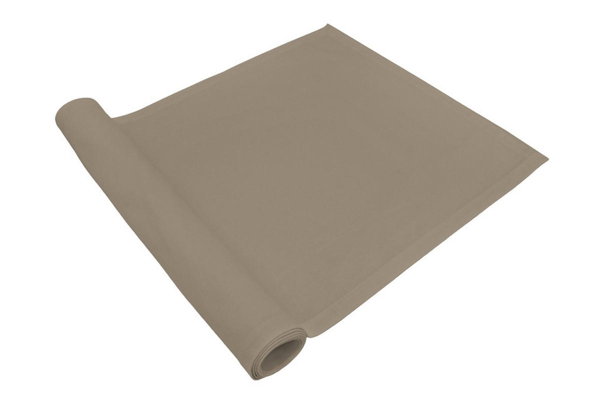 TISCHLÄUFER Panama Textil Flachgewebe Taupe 45/150 cm  - Taupe, Basics, Textil (45/150cm) - Bio:Vio