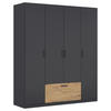 KLEIDERSCHRANK in Grau, Eiche Artisan  - Eiche Artisan/Grau, Basics, Holzwerkstoff/Metall (181/210/54cm) - Boxxx