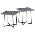 COUCHTISCHSET 45/45/45/45/41/46 cm quadratisch Schwarz, Hellgrau  - Hellgrau/Schwarz, Design, Stein/Metall (45/45/45/45/41/46cm) - Carryhome