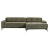 ECKSOFA in Cord Dunkelgrün  - Dunkelgrün/Schwarz, Konventionell, Textil/Metall (295/165cm) - Carryhome