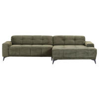 ECKSOFA in Cord Dunkelgrün  - Dunkelgrün/Schwarz, Konventionell, Textil/Metall (295/165cm) - Carryhome
