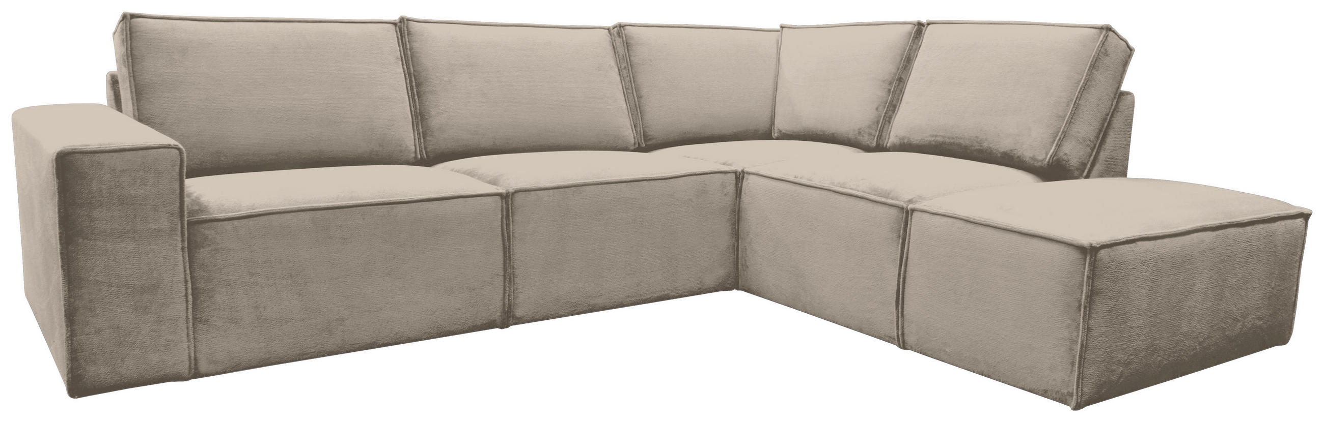 ECKSOFA Taupe Chenille  - Taupe/Schwarz, KONVENTIONELL, Kunststoff/Textil (275/212cm) - Carryhome