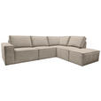 ECKSOFA Taupe Chenille  - Taupe/Schwarz, KONVENTIONELL, Kunststoff/Textil (275/212cm) - Carryhome