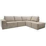 ECKSOFA Taupe Chenille  - Taupe/Schwarz, KONVENTIONELL, Kunststoff/Textil (275/212cm) - Carryhome