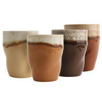 SADA ŠÁLOK 4-dielne - bahenná hnedá/krémová, Basics, keramika (11/8cm) - Creatable