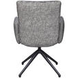 ARMLEHNSTUHL  Sitzfläche 360° drehbar, inklusive Armlehnen, automatische Rückholfunktion Webstoff  - Schwarz/Weiß, Design, Textil/Metall (65/91/65cm) - Novel