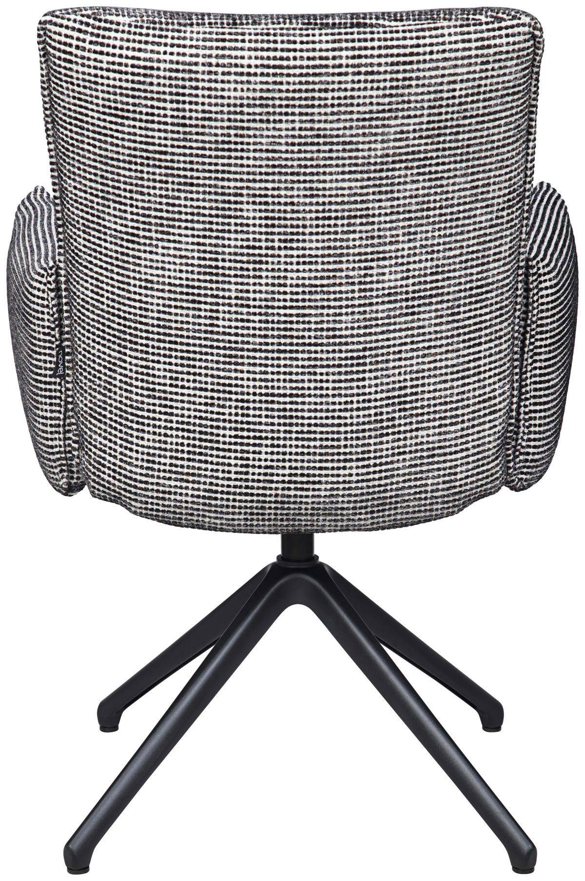 ARMLEHNSTUHL  Sitzfläche 360° drehbar, inklusive Armlehnen, automatische Rückholfunktion Webstoff  - Schwarz/Weiß, Design, Textil/Metall (65/91/65cm) - Novel