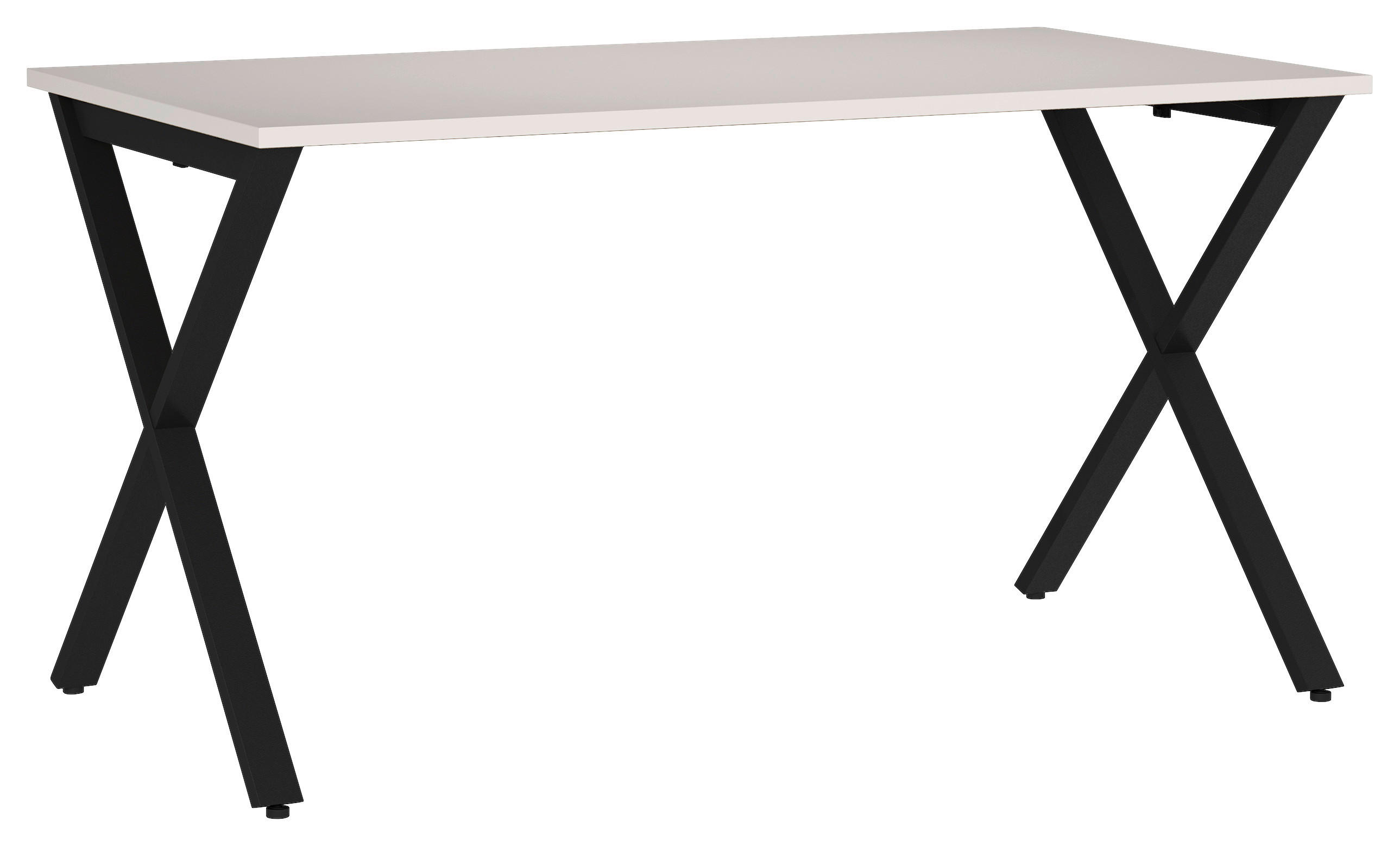 SCHREIBTISCH 140/80/75 cm Schwarz, Kaschmir in verschiedenen Holz-Dekoren erhältlich, justierbare Füße  - Kaschmir/Schwarz, MODERN, Holzwerkstoff/Metall (140/80/75cm) - Novel