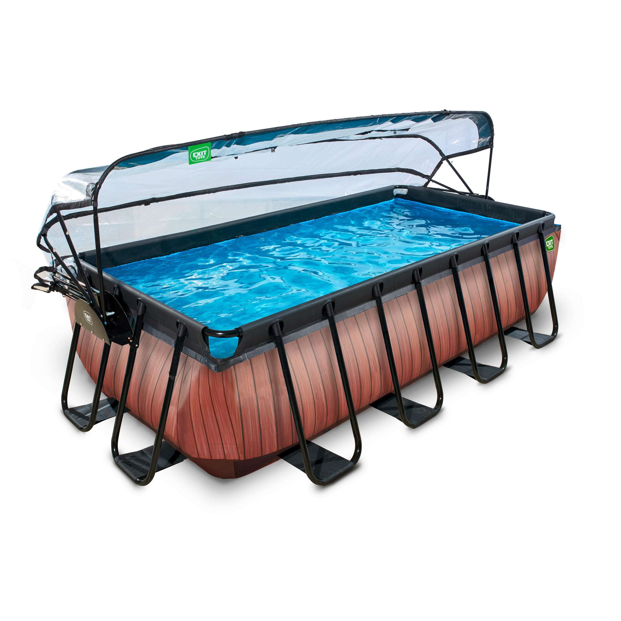 POOL-SET 450/250/181 cm  - Braun, KONVENTIONELL, Kunststoff (450/250/181cm) - EXIT Toys