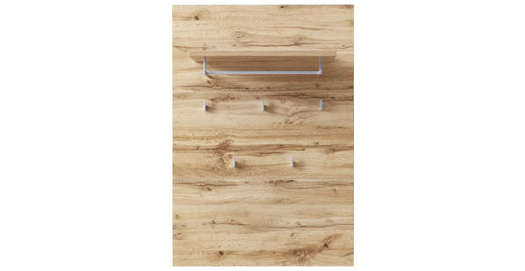 GARDEROBENPANEEL in 80/117/30 cm - Eichefarben/Silberfarben, KONVENTIONELL, Holzwerkstoff/Kunststoff (80/117/30cm) - Voleo