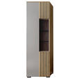 VITRINE in furniert Wildeiche Greige, Wildeiche - Wildeiche/Greige, Design, Glas/Holz (60/200/45cm) - Moderano