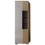 VITRINE  in furniert Wildeiche Greige, Wildeiche - Wildeiche/Greige, Design, Glas/Holz (60/200/45cm) - Moderano